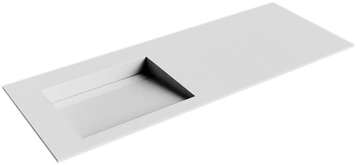 AVON Talc solid surface inbouw wastafel 121cm. Positie wasbak Links.