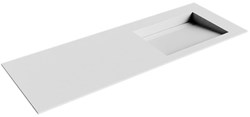 AVON Talc solid surface inbouw wastafel 130cm. Positie wasbak Rechts.