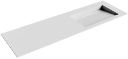 AVON Talc solid surface inbouw wastafel 150cm. Positie wasbak Rechts.