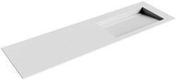 AVON Talc solid surface inbouw wastafel 161cm. Positie wasbak Rechts.
