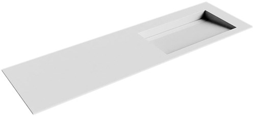AVON Talc solid surface inbouw wastafel 161cm. Positie wasbak Rechts.