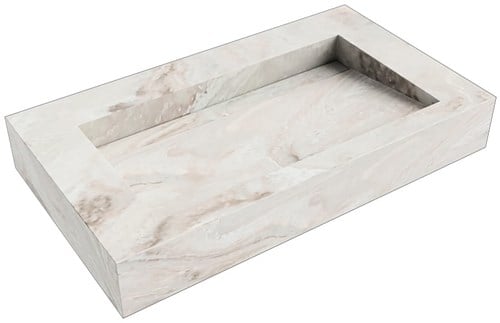 AVON Frappe vrijhangende wastafel 81cm. Positie wasbak Midden rand 12cm. 