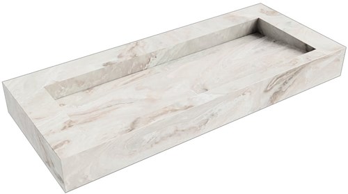 AVON Frappe vrijhangende wastafel 110cm. Positie wasbak Midden rand 12cm. 