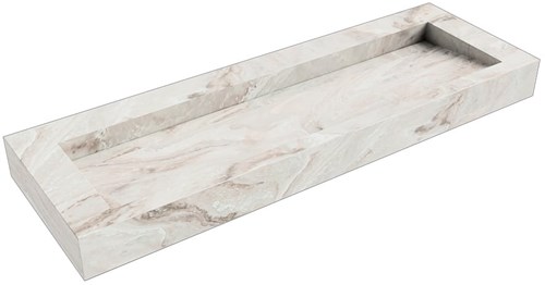 AVON Frappe vrijhangende wastafel 140cm. Positie wasbak Midden rand 12cm. 