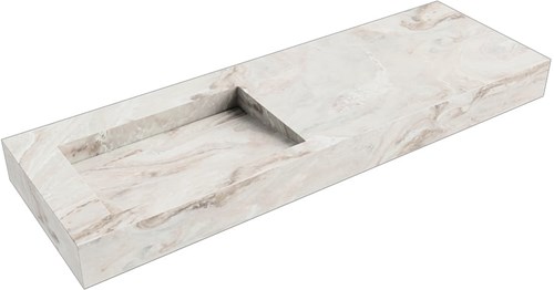 AVON Frappe vrijhangende wastafel 140cm. Positie wasbak Links rand 12cm. 