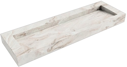 AVON Frappe vrijhangende wastafel 151cm. Positie wasbak Midden rand 12cm. 