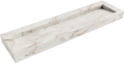 AVON Frappe vrijhangende wastafel 181cm. Positie wasbak Midden rand 12cm. 