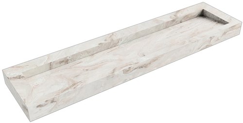 AVON Frappe vrijhangende wastafel 190cm. Positie wasbak Midden rand 12cm. 