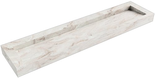 AVON Frappe vrijhangende wastafel 200cm. Positie wasbak Midden rand 12cm. 