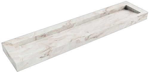 AVON Frappe vrijhangende wastafel 211cm. Positie wasbak Midden rand 12cm. 