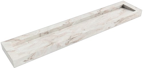 AVON Frappe vrijhangende wastafel 241cm. Positie wasbak Midden rand 12cm. 