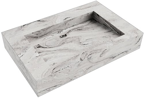 AVON Glace vrijhangende wastafel 71cm. Positie wasbak Midden rand 12cm. 