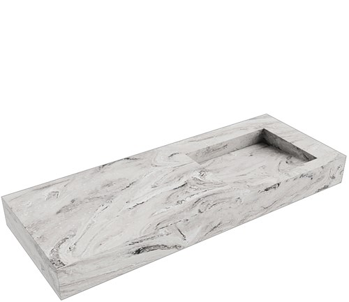 AVON Glace vrijhangende wastafel 120cm. Positie wasbak Rechts rand 12cm. 