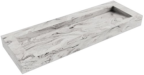 AVON Glace vrijhangende wastafel 141cm. Positie wasbak Midden rand 12cm. 