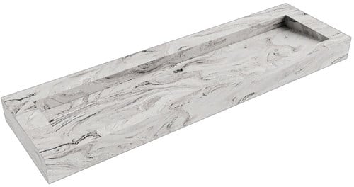 AVON Glace vrijhangende wastafel 161cm. Positie wasbak Midden rand 12cm. 