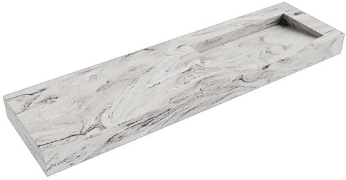 AVON Glace vrijhangende wastafel 170cm. Positie wasbak Rechts rand 12cm. 