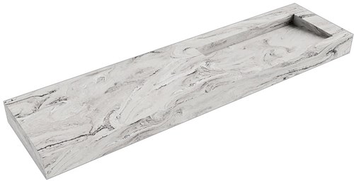 AVON Glace vrijhangende wastafel 180cm. Positie wasbak Rechts rand 12cm. 