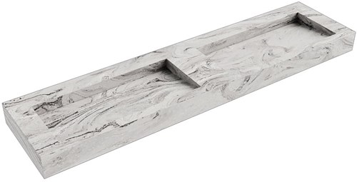 AVON Glace vrijhangende wastafel 190cm. Positie wasbak Dubbel rand 12cm. 