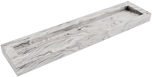 AVON Glace vrijhangende wastafel 201cm. Positie wasbak Midden rand 12cm. 