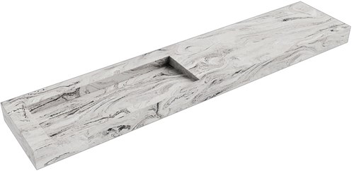 AVON Glace vrijhangende wastafel 221cm. Positie wasbak Links rand 12cm. 