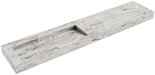 AVON Glace vrijhangende wastafel 230cm. Positie wasbak Links rand 12cm. 