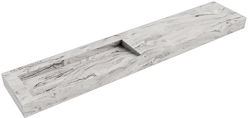 AVON Glace vrijhangende wastafel 240cm. Positie wasbak Links rand 12cm. 