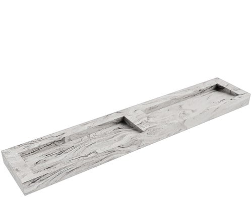 AVON Glace vrijhangende wastafel 240cm. Positie wasbak Dubbel rand 12cm. 