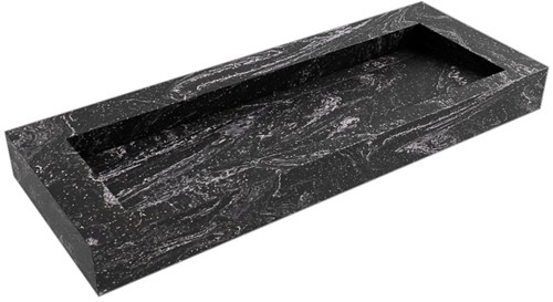 AVON Lava vrijhangende wastafel 121cm. Positie wasbak Midden rand 12cm. 