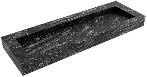 AVON Lava vrijhangende wastafel 141cm. Positie wasbak Midden rand 12cm. 