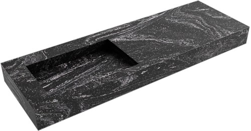 AVON Lava vrijhangende wastafel 140cm. Positie wasbak Links rand 12cm. 