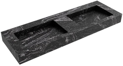 AVON Lava vrijhangende wastafel 140cm. Positie wasbak Dubbel rand 12cm. 