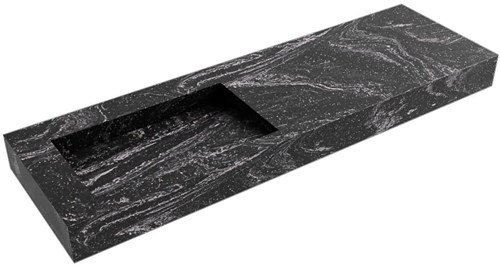 AVON Lava vrijhangende wastafel 150cm. Positie wasbak Links rand 12cm. 