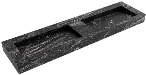 AVON Lava vrijhangende wastafel 181cm. Positie wasbak Dubbel rand 12cm. 