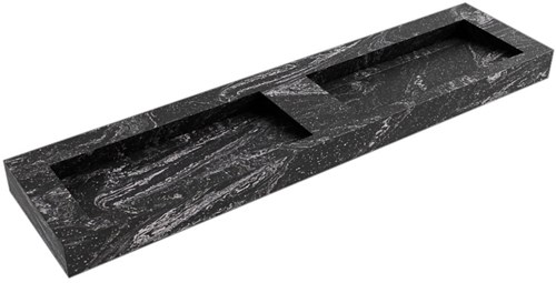AVON Lava vrijhangende wastafel 190cm. Positie wasbak Dubbel rand 12cm. 