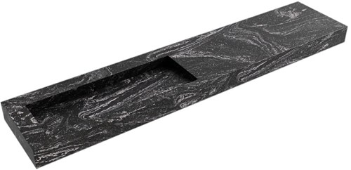 AVON Lava vrijhangende wastafel 220cm. Positie wasbak Links rand 12cm. 
