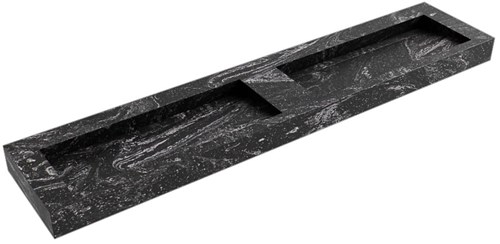 AVON Lava vrijhangende wastafel 220cm. Positie wasbak Dubbel rand 12cm. 