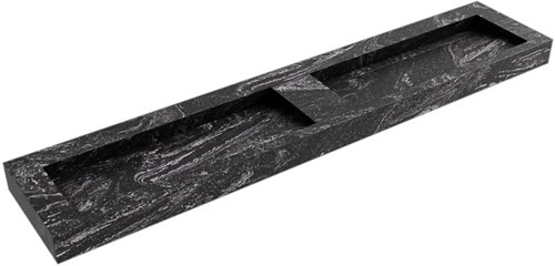 AVON Lava vrijhangende wastafel 231cm. Positie wasbak Dubbel rand 12cm. 