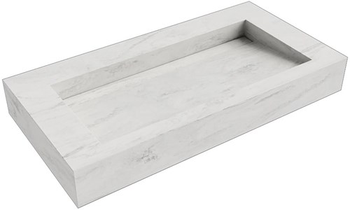 AVON Opalo vrijhangende wastafel 90cm. Positie wasbak Midden rand 12cm. 