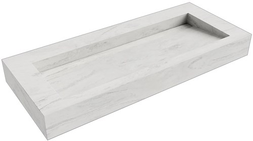 AVON Opalo vrijhangende wastafel 110cm. Positie wasbak Midden rand 12cm. 