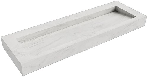 AVON Opalo vrijhangende wastafel 141cm. Positie wasbak Midden rand 12cm. 