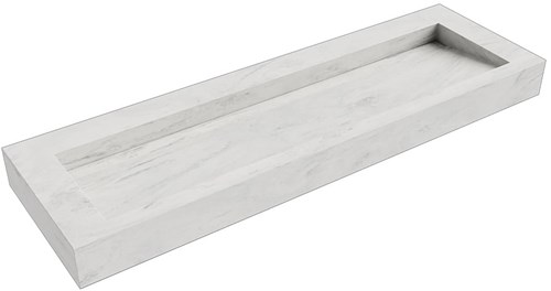 AVON Opalo vrijhangende wastafel 151cm. Positie wasbak Midden rand 12cm. 