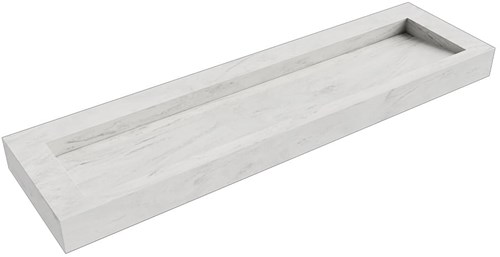 AVON Opalo vrijhangende wastafel 170cm. Positie wasbak Midden rand 12cm. 