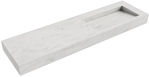 AVON Opalo vrijhangende wastafel 171cm. Positie wasbak Rechts rand 12cm. 