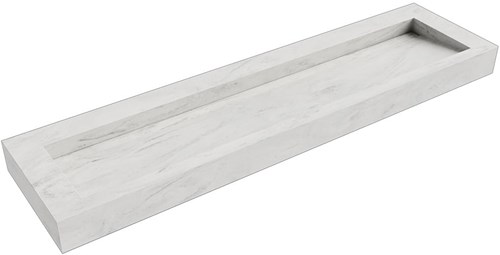 AVON Opalo vrijhangende wastafel 180cm. Positie wasbak Midden rand 12cm. 