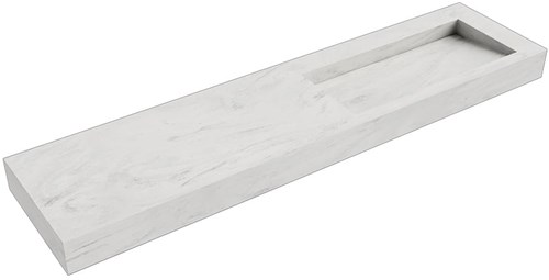 AVON Opalo vrijhangende wastafel 191cm. Positie wasbak Rechts rand 12cm. 