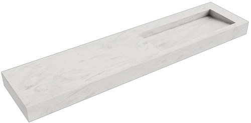 AVON Opalo vrijhangende wastafel 201cm. Positie wasbak Rechts rand 12cm. 