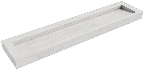 AVON Opalo vrijhangende wastafel 211cm. Positie wasbak Midden rand 12cm. 