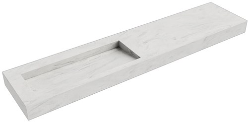 AVON Opalo vrijhangende wastafel 211cm. Positie wasbak Links rand 12cm. 