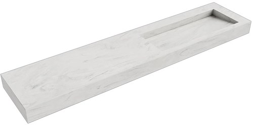 AVON Opalo vrijhangende wastafel 211cm. Positie wasbak Rechts rand 12cm. 