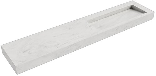 AVON Opalo vrijhangende wastafel 221cm. Positie wasbak Rechts rand 12cm. 